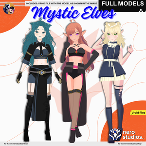 MYSTIC ELVES FASHION VROID ASSETS PIRATE UNIFORM DRESS FIGHTER VAMPIRE ELF SEXY ANIME CELL SHADED ELF ELEGANT FANCY STAR DRESS (VROID FILES) / 神秘的な エルフ ドレス ファンタジー 精靈 ストッキング エレガント