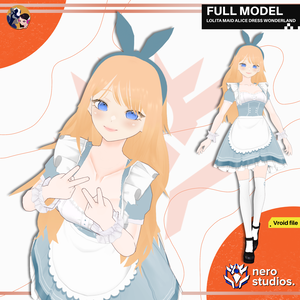 LOLITA MAID ALICE DRESS WONDERLAND SEXY CUTE ANIME SHADED FULL OUTFIT PRESET HAIR TEXTURE (VROID FILE) / ロリータ メイド ドレス セクシー かわいい 髪型 ヘア ハロウィン衣装