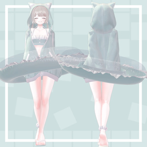 【3アバター対応衣装】SwimwearCat ear hoodie 缩略图 3