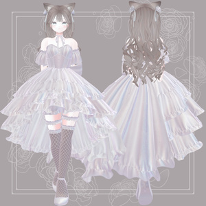 【複数アバター対応衣装】La Rose Noble Dress 缩略图 8