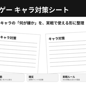 格ゲー キャラ対策シート｜苦手キャラの勝ち筋・確反・実戦プランを整理