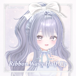 【VRC Hair】 Ribbon Wavy Half-Up 【13アバター対応】