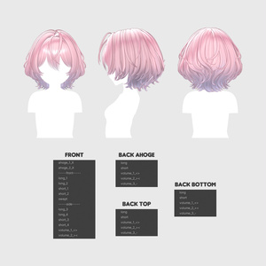【VRC Hair】 Soft Fluffy Bob Hair 【13アバター対応】 缩略图 15