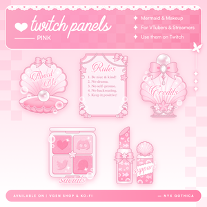 Mermaid Twitch Panels - Pink, Purple or Blue