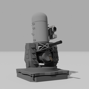 【可動ボーン入/3Dローポリ】ファランクス CIWS - 現代軍艦兵装（旋回・昇降対応 / マテリアル色分け済）