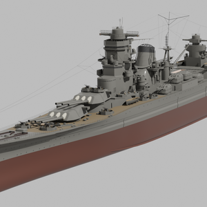 【可動ボーン入】B65超甲型巡洋艦（旋回・昇降対応 / マテリアル色分け済）