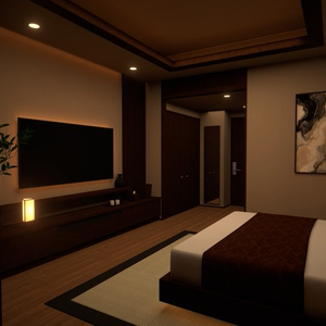 【VRChat想定】和モダンホテル客室 3D背景モデル 缩略图 3
