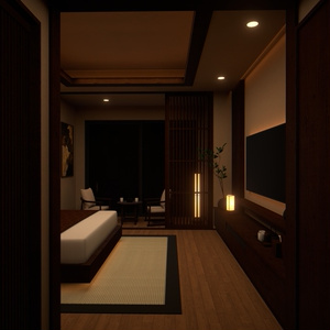 【VRChat想定】和モダンホテル客室 3D背景モデル 缩略图 4