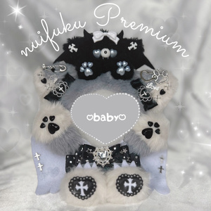 【Princess Noirくろねこちゃん】おすわりぬい服 16cm 地雷 地雷系にゃんこ（黒猫ver♡） ぬい服♡ 着ぐるみ♡ - Fu - taro . - BOOTH