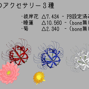 【3Dモデル】花と花のアクセサリー ~3種セット~【アバター用・ワールド用】 缩略图 2