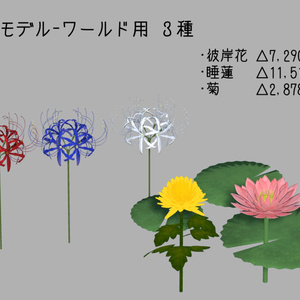 【3Dモデル】花と花のアクセサリー ~3種セット~【アバター用・ワールド用】 缩略图 3