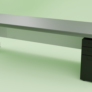 オフィスデスク・ワゴン 無料3Dモデル　Office desk and wagon Free3DModel