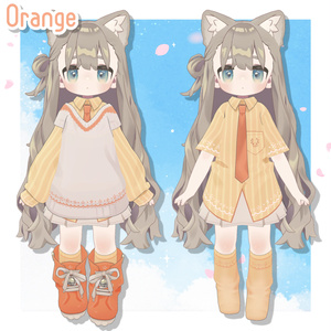 春色ストライプデフォルト衣装テクスチャ - Spring Color Stripe Outfit Texture - 缩略图 2