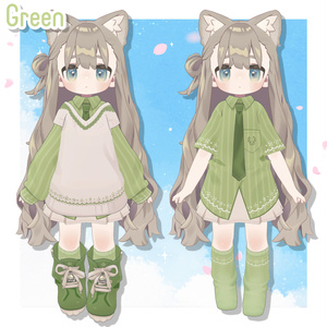 春色ストライプデフォルト衣装テクスチャ - Spring Color Stripe Outfit Texture - 缩略图 7