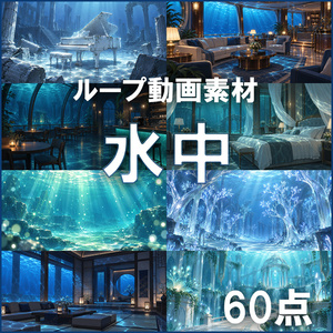 【ループ動画素材】水中60点