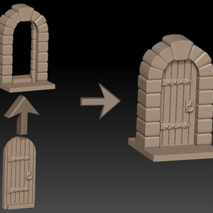 【DL版】ボードゲーム用　インターロック扉（２パーツドアー）STL 3D Printable Board Game Interlocking Door (2 parts) STL