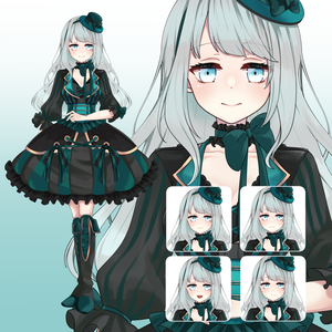 立ち絵素材(フリー)ゴシック緑