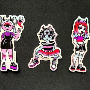 鬼っこ3人娘ステッカー