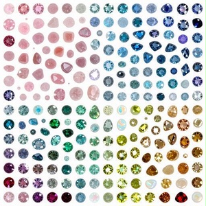 宝石、クリスタル、ストーン素材｜ピンク・ブルー・グリーンカラー｜gem, crystal, stone｜M0015