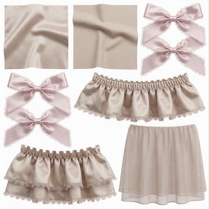 レース、サテン、オーガンザ素材｜ベージュ・ピーチ・ピンクカラー｜lace, satin, organza｜M0115
