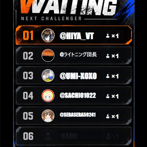 BATTLE WAITING｜格ゲー / 対戦ゲーム向けわんコメ参加型・ OBS待機列テンプレート