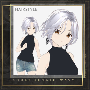 【Vroid】 Female Trendy Short Length Wavy Hairstyle