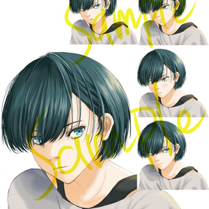 ボブカットの女の子　表情5種類