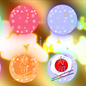 【超綺麗】有料動画背景素材！広告宣伝用の寿司（漢字）のアイコン♪