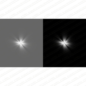 暗闇で輝く2つの星のような光とレンズフレアの抽象イメージ画像素材　高画質