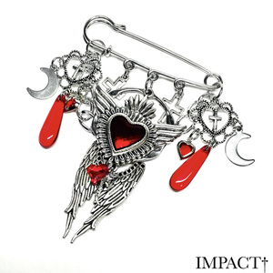 BB13 WING RED Heart ピン...