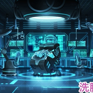 【背景素材】研究室A_洗脳椅子(未来編part02-Bw_room_chair)