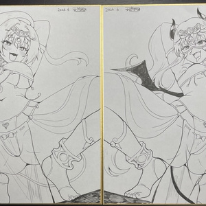 Large colored paper boards featuring belly dance costumes (2 types)