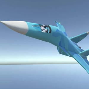 [VRChat想定飛行可能モデル]無料/Free ローポリゴンSu-34戦闘爆撃機[Sacc's Flight V1.8]