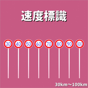 速度標識9種セット(30～100km)_Speed Sign【3D素材】