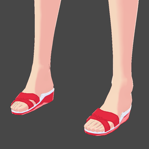 VRoid【Free / 無料】red and white slippers