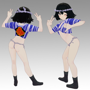 【栞織専用衣装】娘山笠（ふんどし・さらし・水法被） 缩略图 3