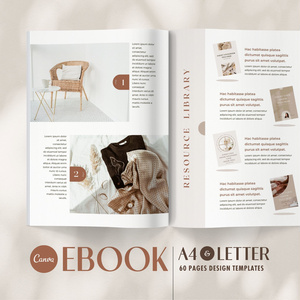 A4&USレター縦位置eBookテンプレートCanva60点セット – Shadow