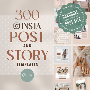 インスタグラム投稿&ストーリーCanvaテンプレート300点セット - Dot
