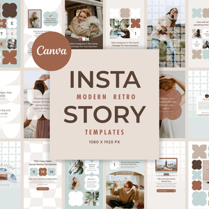 インスタグラムテンプレートCanvaストーリーサイズ100点セット - Mint