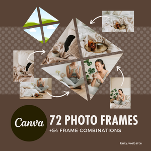 中の写真が傾かないCanva直角三角形写真フレームセット【FREE版あり】