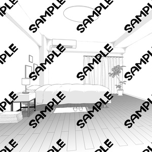 マンション寝室2セット【背景素材】