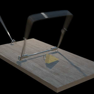 Mousetrap motion バネ式ネズミ捕り（zip Blender File）