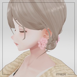[無料] [VRChat想定] sakura  barrette & earrings 缩略图 6