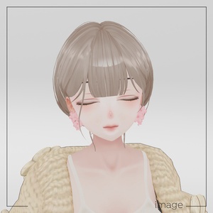 [無料] [VRChat想定] sakura  barrette & earrings 缩略图 5