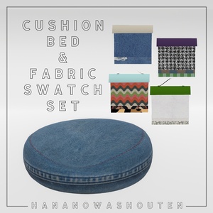 Cushion bed & fabric swatch