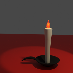 【3D素材データ】和ろうそく（燭台つき）【blender/FBXデータ】