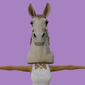 【３Dアイテム】馬の頭のかぶりもの_FBX・VRChat・ゲーム制作向け 缩略图 4