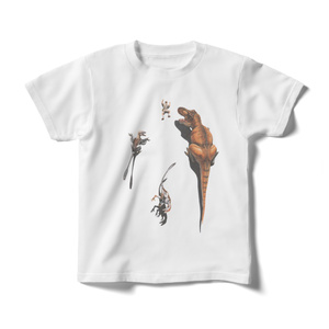 クライミング・ダイナソー　ティラノサウルス＆ダコタラプトル(キッズTシャツ)【恐竜グッズ】