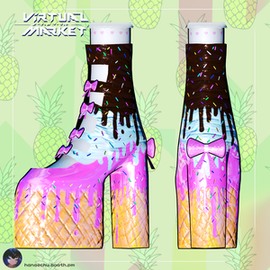 Ice Cream Summer High Heels - VKET6  アイスクリームハイヒール - vrchat unitypackage 3D model shoes VRChat向けオリジナル3Dアバタ FBX