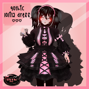 GOTHIC LOLITA DRESS - ゴス ロリータドレス Original 3D model FBX unitypackage VRCHAT halloween goth